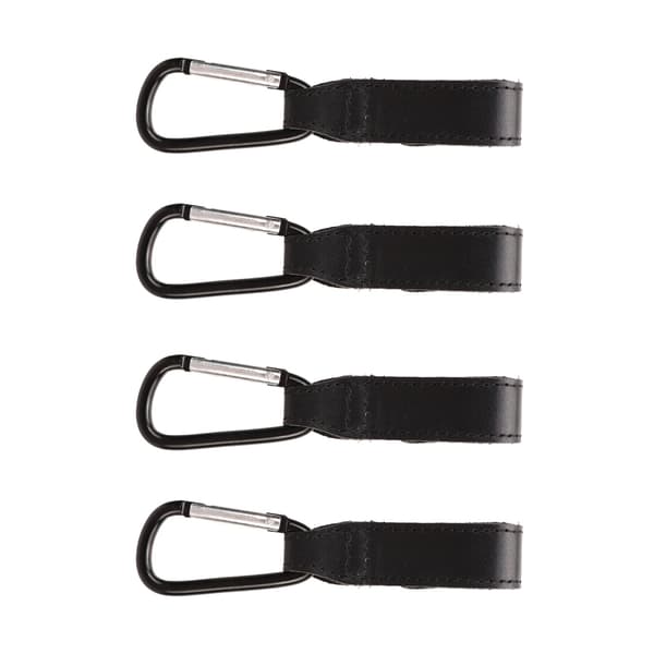 4pcs Black Stroller Hooks with Hook and Loop Outdoor Hanging Buckle for Hanging Bags