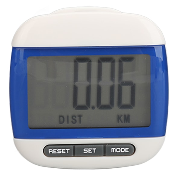 Stegräknare för seniorer och vuxna - blå, stor LCD-skärm, steg-, kalori- och distansräknare