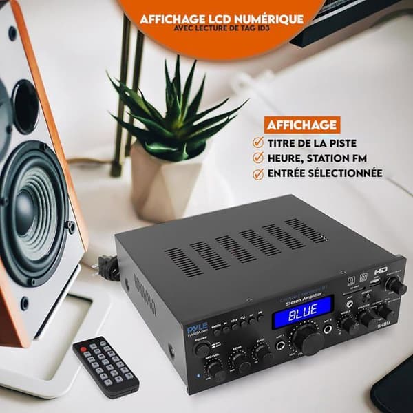 Pyle Bluetooth-forsterker 200W multi-kanal – HDMI, USB/SD, FM, mikrofon, fjernkontroll