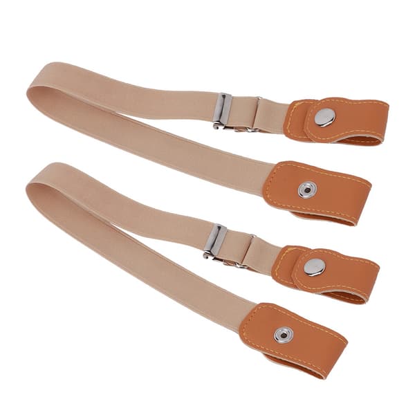 2 st Unisex Midjebälte Justerbart Stretch Bälte Spännlöst Andningsbart Lätt Midjeband (Khaki 100cm)