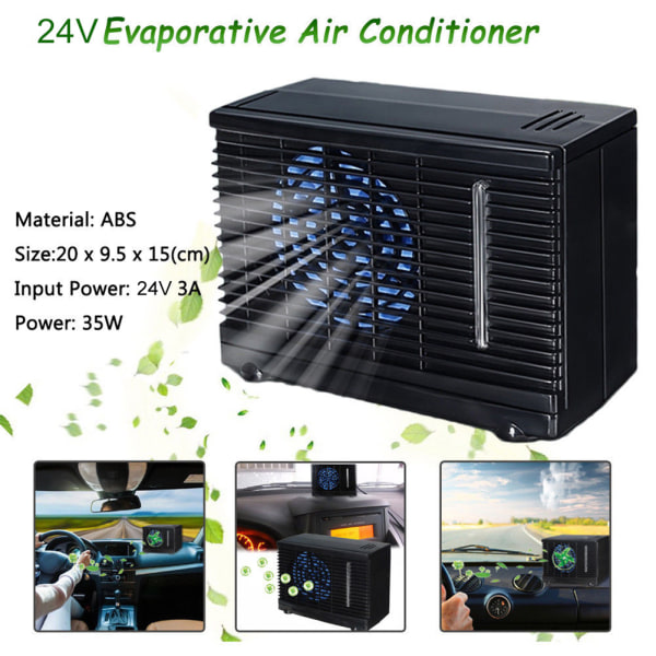 Bærbar 24V mini bil klimaanlæg - effektiv køling og vandfordampning luftblæser til bil, lastbil og hjem