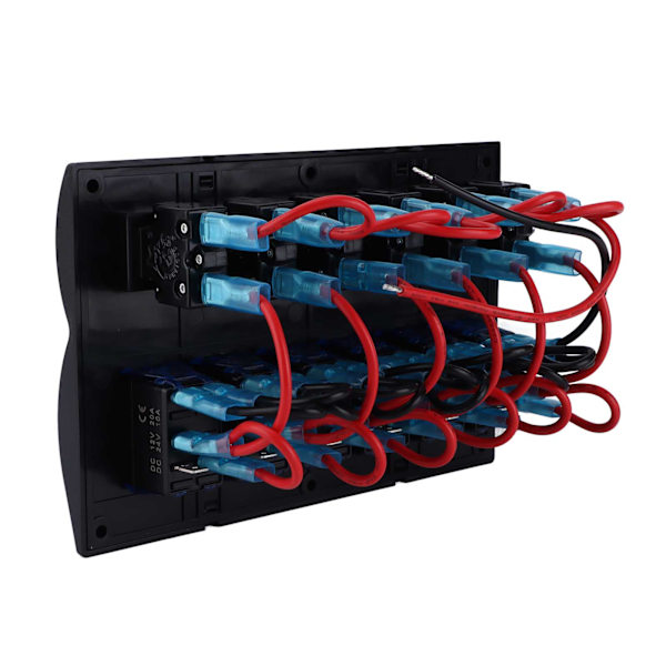 6 Gang Rocker Switch Panel LED IP65 Vattentät för 12-24V Bilar Bussar Lastbilar Båtar SUV