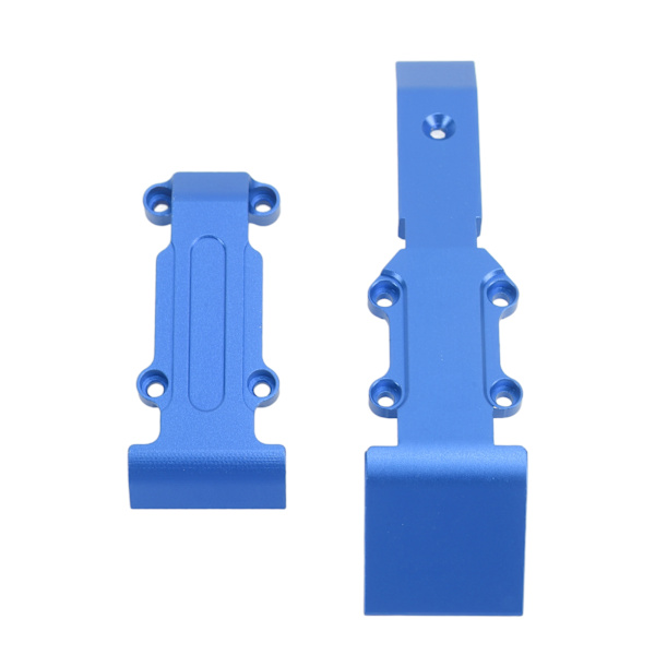 Aluminium front- og bakskliplate for Traxxas 1/16 RC-bil - blå