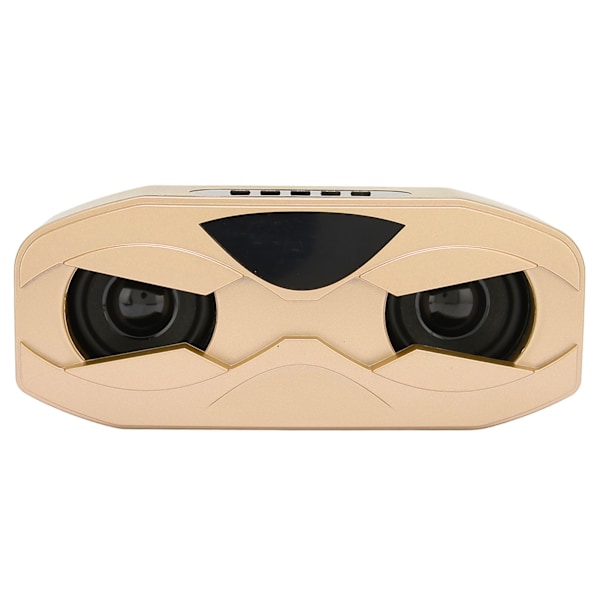 Bluetooth-högtalare FM-radio HiFi-subwoofer Trådlös högtalare med LED-display Färgglad andningslampa för hemresor Guld