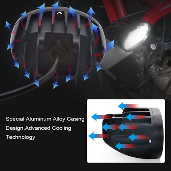 20W LED Dobbelt Hoved Ekstralygte Spotlight til Bil Lastbil ATV Båd Motorcykel - Sort