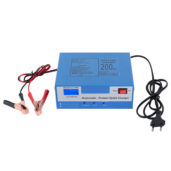 Universal bilbatteriladdare 12V - Reparation och starthjälp för bly-syra lagringsbatterier (EU 150-250V)