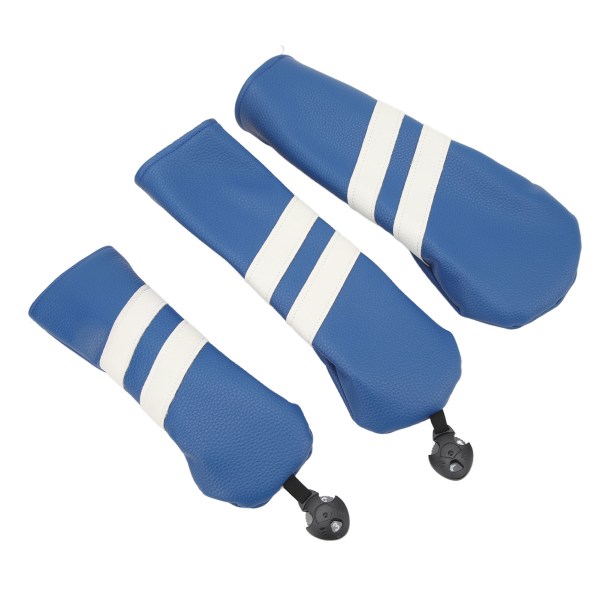 Roterbart blåt PU køllehoved - køllebetræk i 3 størrelser til træ, fairway og hybrid - beskyttelse til udendørs sportsklubber