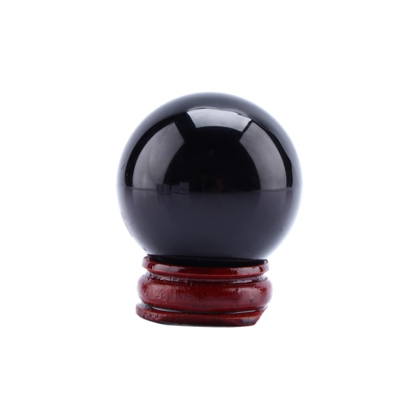 Sällsynt asiatiskt svart kvartsglas Healing Ball Sphere med stativ