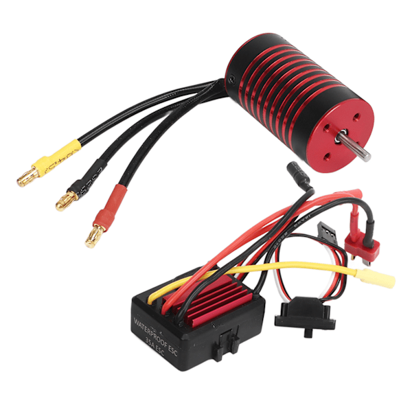 RC Brushless Motor ESC Set Vanntett Programmerbar Motor Elektronisk Hastighetsregulatorsett for Traxxas 1/12 Biler 4400KV