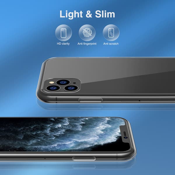 Klar TPU-etui for iPhone 11 Pro Max 6,5 tommer - Ultratynn & Anti-Guling