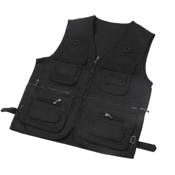 Mænds Multi-Pocket Outdoor Vest - Sort XL