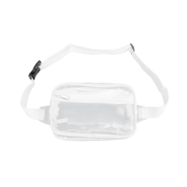 Vandtæt gennemsigtig slyngetaske - stor kapacitet gennemsigtig PVC brysttaljepakke til sportsrejser (hvid)