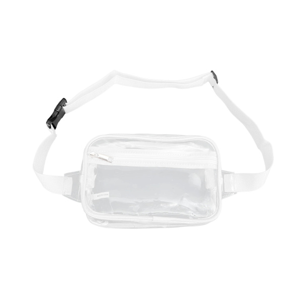 Vattentät genomskinlig Sling Bag - Stor kapacitet Transparent PVC bröstmidjepaket för sportresor (Vit)