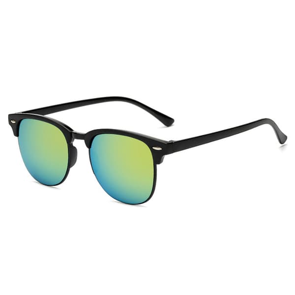 Sorte Clubmaster Solbriller Gule Spejlglas Sorte black