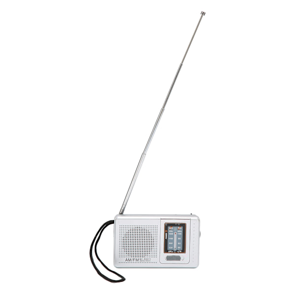 Bärbar fickradio AM/FM Klassisk elegant design Silvergrå Batteridriven radio för hem vandring cykling resor