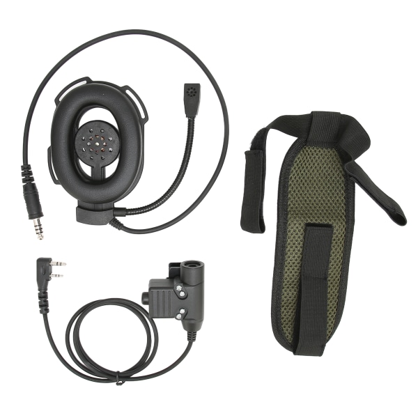 HD01 Military Jakthjelm Headset Justerbart Walkie Talkie Headset for Kenwood TK-3107Black