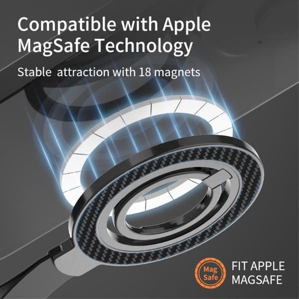 MagSafe Magnetisk Ringholder/Stativ Sort 65
