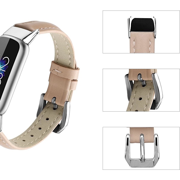 Läderarmband till Fitbit Luxe, Storlek: S Aprikos