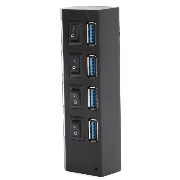 USB 3.0 Hub 4-Port Expander Date Hub med individuella power för tangentbord Bred spänning 100-240VEU-kontakt