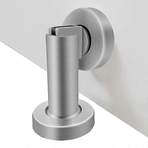 Magnetisk dørstopper, børstet rustfritt stål moderne solid dørholder vegggulvmontering