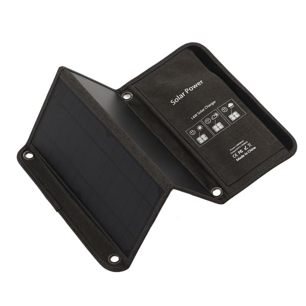 14W USB Vikbart Solpanelpaket Effektiv Omvandling Vikbart Solladdare för Telefonladdning Power Bank