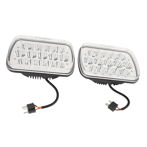 7-tommers 45W LED-frontlykter for Wrangler Comanche Cherokee - Sett med 2, sølvbunn