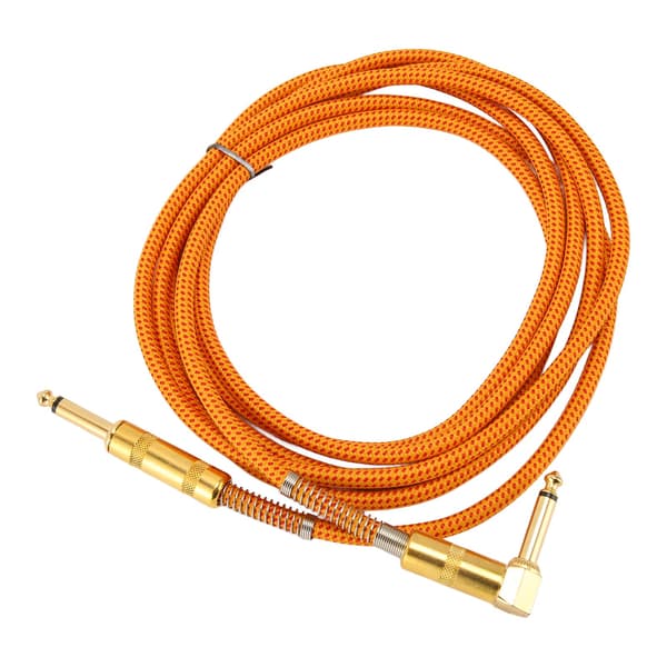 1/4 Tums Instrumentkabel Rakt 6,35 mm Hanut Stereo Ljud Gitarrkabel Bas AMP Sladd för Elektrisk Gitarr Basgitarr 3 m