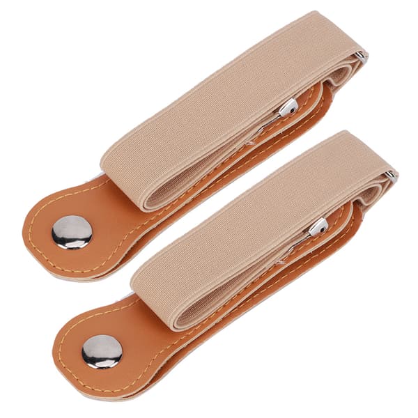 2 st Unisex Midjebälte Justerbart Stretch Bälte Spännlöst Andningsbart Lätt Midjeband (Khaki 100cm)