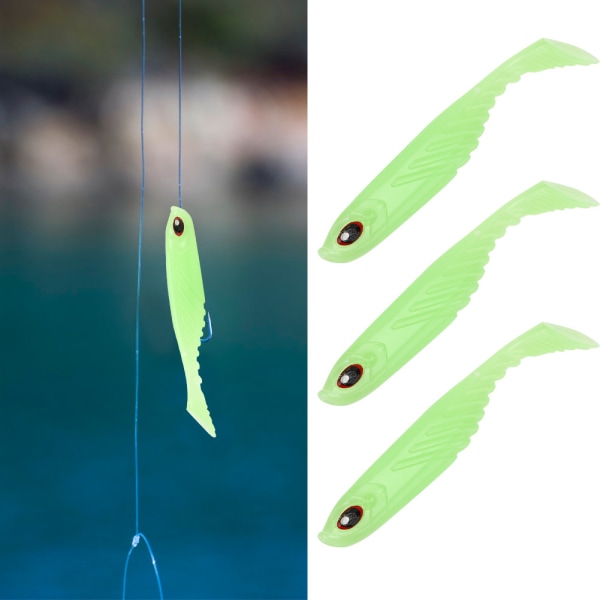 3st Fishing T Tail Baits Konstgjorda Fiskedrag Verklighetstrogna Mjuk Paddle Tail Baits 105mm 9,2g Lysande färg