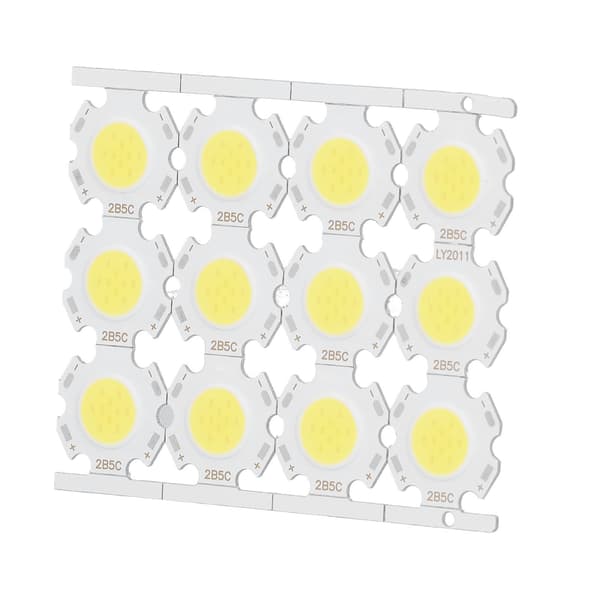 12 st LED-chips COB-ljusemitterkomponent 5W 15‑17V för DIY-spotlights Downlight Taklampa Vitt ljus