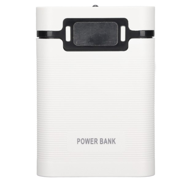 DIY Mobile 18650 Batterilader Power Bank 4 Batterier Kapasitet Box Micro Input 2 Way Lading med LCD DisplayWhite