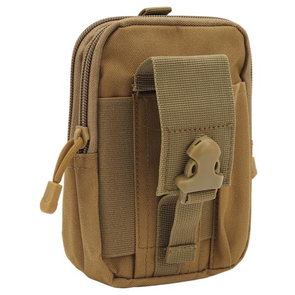 Flexibelt midjepaket med flera fickor för löpning, cykling och resor - Khaki