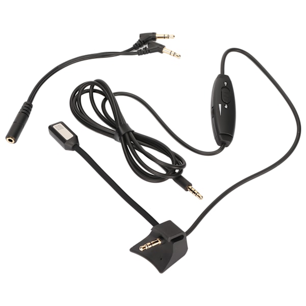 Boom Mikrofonkabel Støyreduksjon Gaming Headset Mikrofonkabel med Volumkontroll Demp Bryter for PS5 for Xbox PC