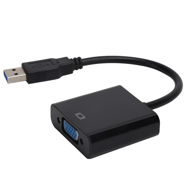 USB3.0 till VGA-omvandlare 5 Gbps HD 1080P adapterkabel 15-stifts hona externt videokort Svart