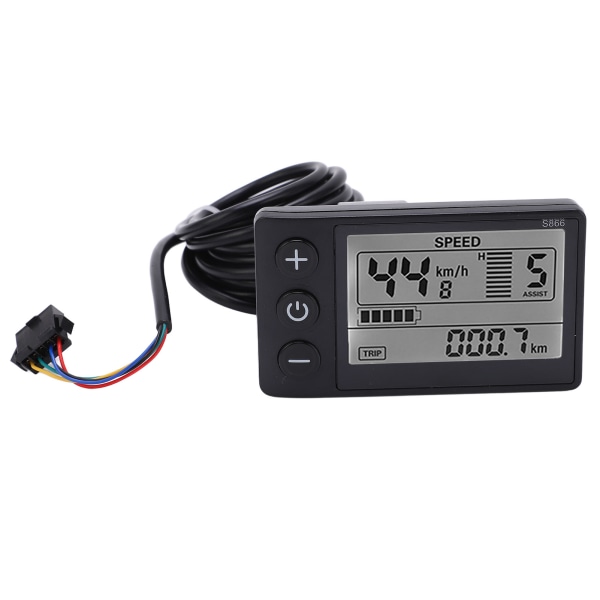 S866 Elektrisk Cykel Display LCD Meter 24V 36V 48V Elektrisk Scooter Kontrolpanel med SM Stik