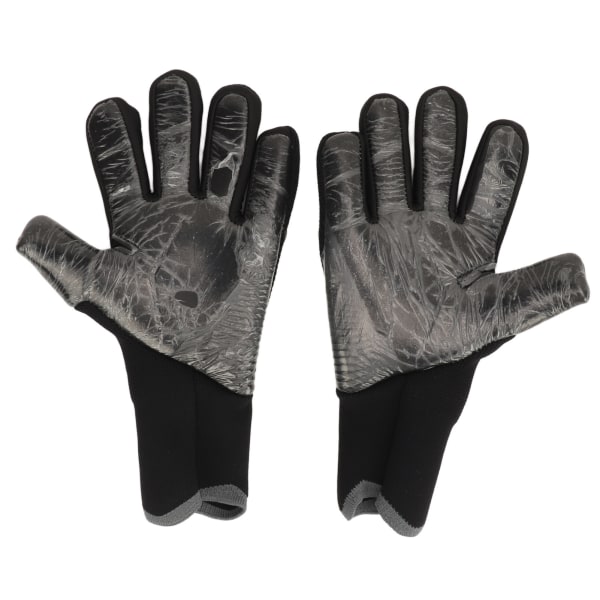 Sorte anti-slip latex fodboldmålmandshandsker - ekstra fingerskærme, åndbar - 2 stk