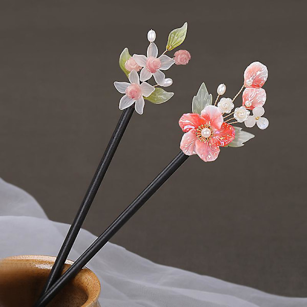 Wood Hairpin Set for Women's Wedding Hanfu and Cheongsam Hairstyles