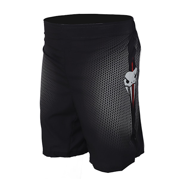 Sport Shorts Menn Lounge Straight Ben Midje Elastisk Midje Shorts Trykte Shorts for Boksing Hiking Svart M