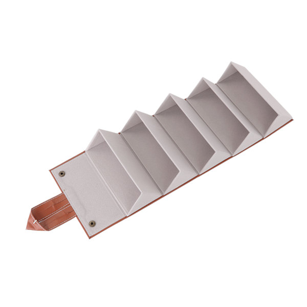 Rejse Solbrille Organizer-etui - Brun PU-læderopbevaring med flere rum til briller og smykker