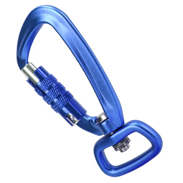 Carabiner Clip Auto Locking Square Bottom 360 Rotation Hook Accessory for Dog Leashes Hammocks Backpacks Blue