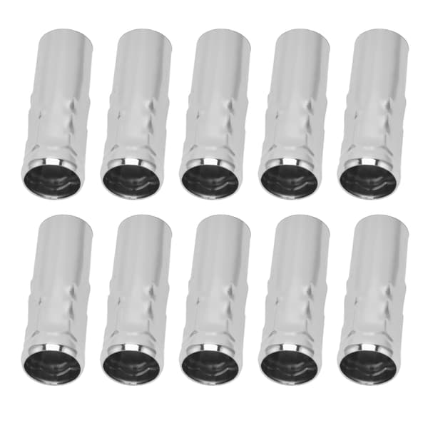 10 stk. E14 Metallrør for lysestake lampeholder lampebase belysningstilbehør 25x80mm krom