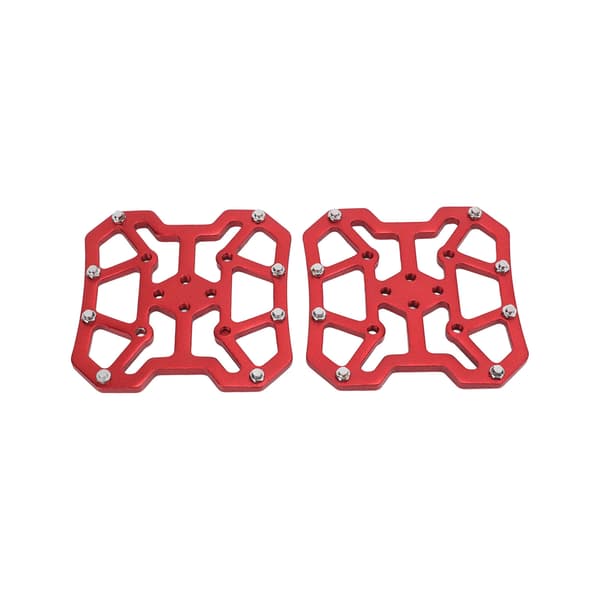 1 Pair Bicycle Clipless Pedal Platform Adapter Self-Locking Aluminum Alloy for SPD Mountain Bike System Red
