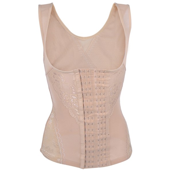 Blonder Postpartum Åndbar Talje Mave Stramning Korset Bryststøtte Shapewear Vest Hudfarve XL