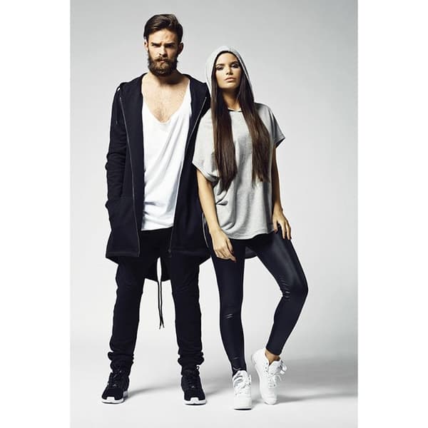 Hættetrøje dame Urban Classic basic frotté sort svart jag