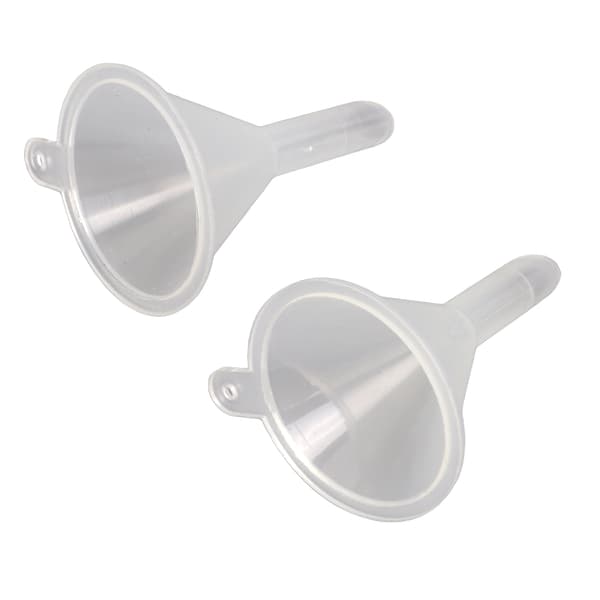 2 stk. Plast Mini tragt Transparent Bærbar Multi Purpose til Parfumer Flydende Pulver æteriske olier