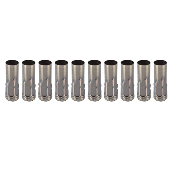 10 stk. E14 Metallrør for lysestake lampeholder lampebase belysningstilbehør 25x80mm bronse