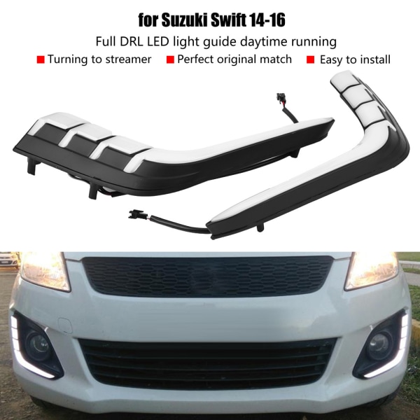 Bil LED DRL Tågelygter til Suzuki Swift 14-16 - 2-farve blinklys