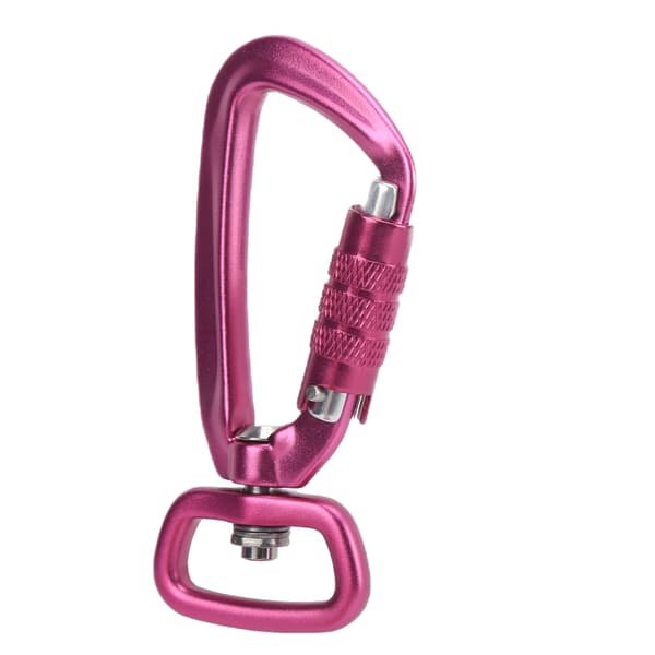 Carabiner Clip Auto Locking Square Bottom 360 Rotation Hook Accessory for Dog Leashes Hammocks Backpacks Pink