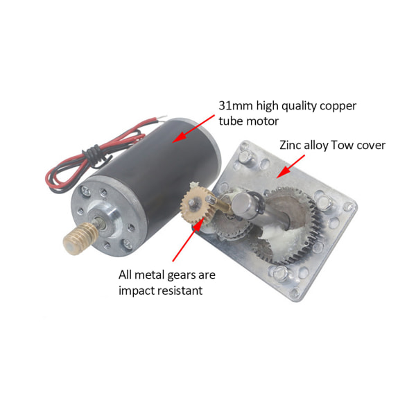 12V 30RPM käännettävä kierukkavaihdemoottori - 1 kpl, 8 mm akseli