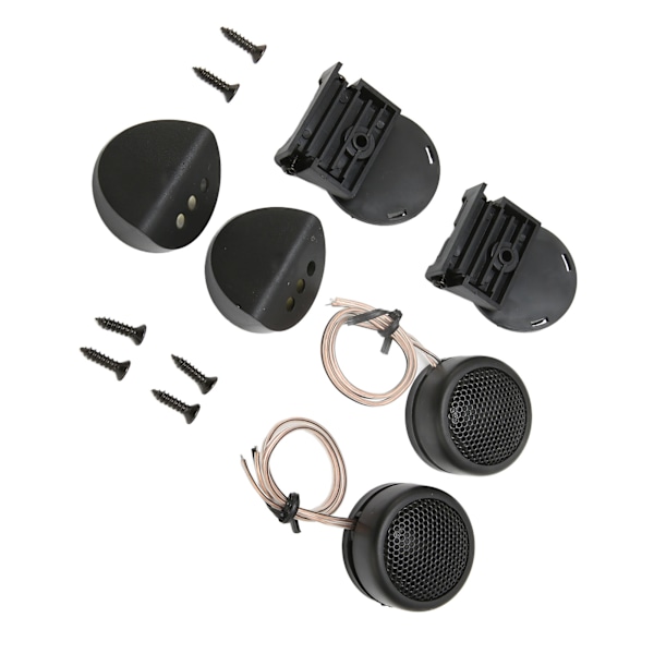 2 STK 380W Mini Dome Tweeter Rund Sort Bilhøjttaler Stick On Flush Mount Universal Modifikation